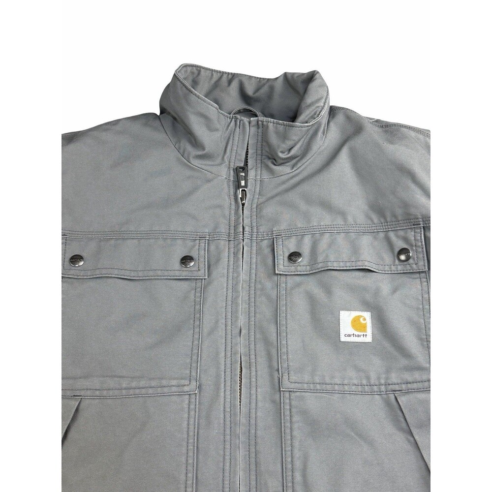 Carhartt Quick Duck Jefferson Jacket Gray Men's Large 101492 Work Canvas Coat